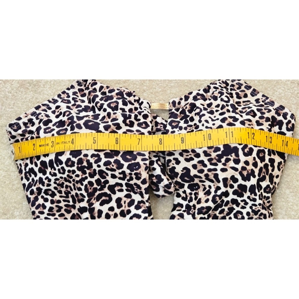 Tahari‎ Leopard Print Cutout Keyhole One Piece Swimsuit Women' XL Brown/Blk NWT - Picture 7 of 12